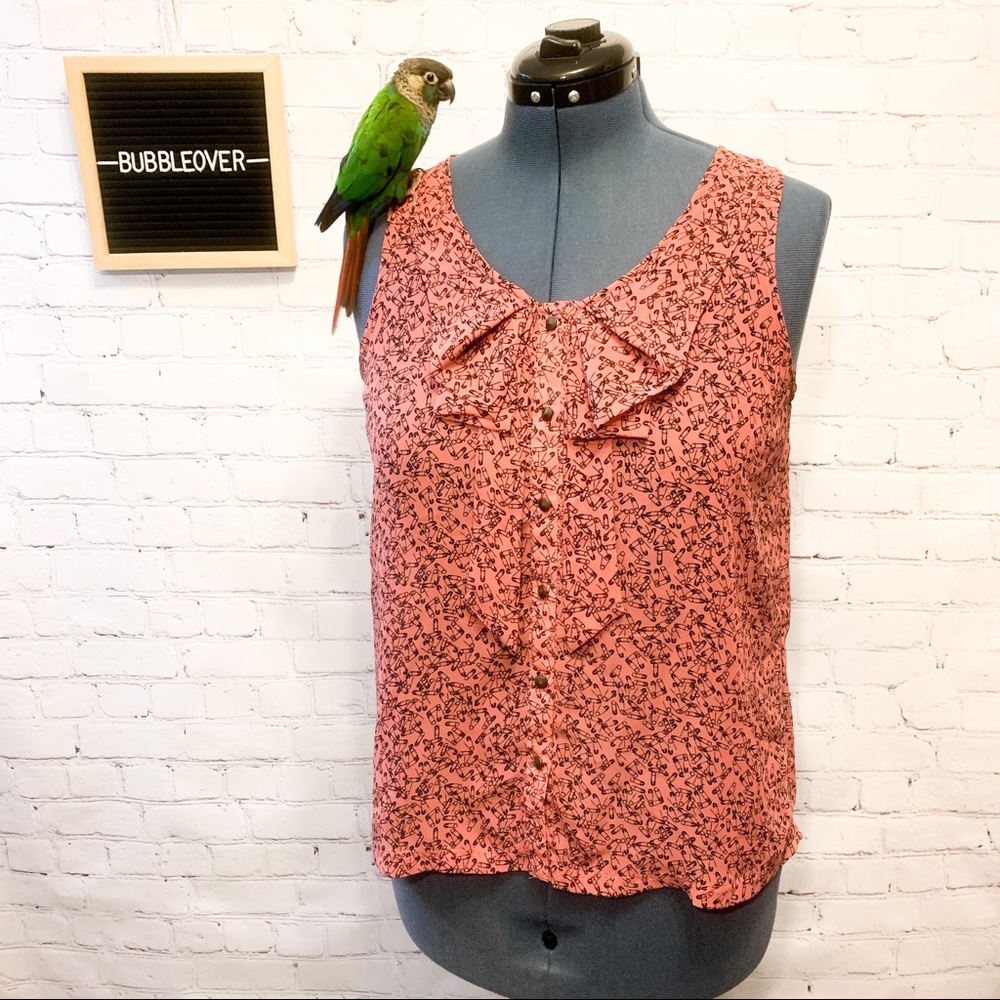 Cute Tank Top with Safety Pin Pattern